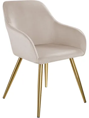Produktbild von tectake® Esszimmerstuhl Marilyn gepolstert, in Samtoptik 58 x 62 x 82 cm