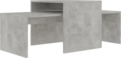 Image de vidaXL Ensemble de tables basses gris béton 100 x 48 x 40 cm panneau de particules