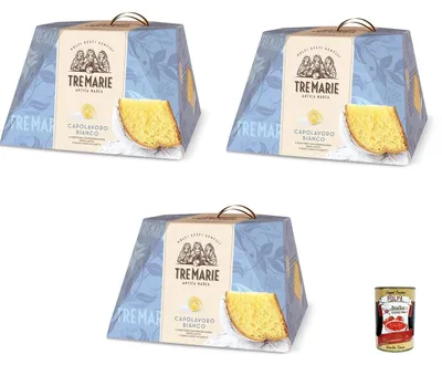 Produktbild von Tre Marie Italian Gourmet Panettone Il Capolavoro Bianco Natale Kuchen fein 3 x 800g