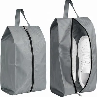 Imagen del producto de Bolsas para zapatos - Juego de 2 - Bolsas impermeables para guardar zapatos - Bolsas para zapatos de viaje - Resistentes a la suciedad - Bolsas para zapatos para maletas y viajes - color gris