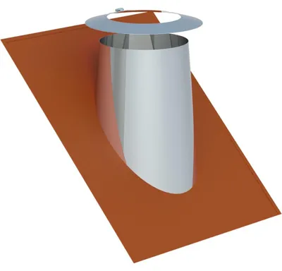 Produktbild von Jeremias DW-FU Dachdurchführung 250mm Elastomerrand Wetterkragen 36-45 Grad Edelstahl Abgassystem  doppelwandig
