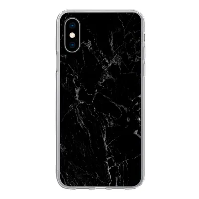 Produktbild von MuchoWow® Handyhülle Schutzhülle Hülle für iPhone X Marmor - Schwarz - Naturstein Silikon Softcase Handy Hülle - Handyhülle