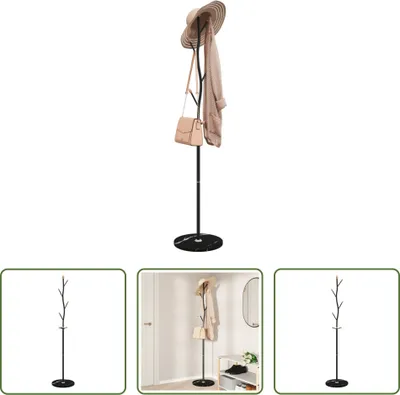 Obrázok produktu pre The Living Store Vešiak na kabáty Black 177 cm Práškovo lakovaná liatina