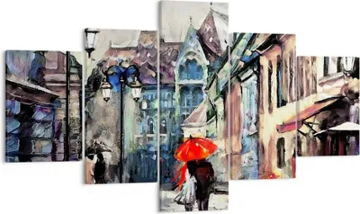 Produktbild von Bild auf Leinwand - Leinwandbild - Stadt Straße Haus - 125x70cm - Wand Bild - Wanddeko - Wandbilder - Leinwanddruck - Bilder - Kunstdruck - Wanddekoration - Leinwand bilder - Wandkunst - EA125x70-3940