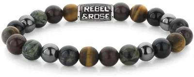 Immagine prodotto di Bracciale con pietra naturale e cuoio