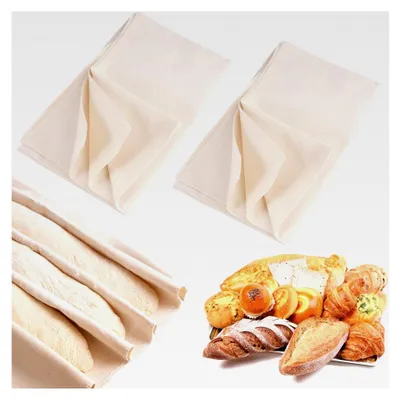 Produktbild von 2 Stück Leinentuch, 120 x 70 cm, Bäckerleinen für das Brotbacken