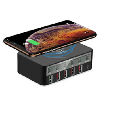 Produktbild von ANTCOOL Wireless Phone Charger Multi-Port USB Charging Stick Plug QC3.0 Fast Charge PD20W Multi-Port Ladegerät (Schwarz)