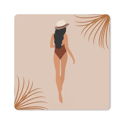 Produktbild von MuchoWow® Mauspad Mousepad Sommer - Frau - Pastell 30x30 cm - Mousepads - Maus Mat - Pad - Mausunterlage - Gaming