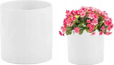 Obrázok produktu pre Keramický hrniec biely valec 8x8cm