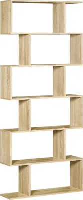Image de Bibliothèque - Étagère à 6 niveaux - 80 x 23 x 192 cm - Moderne - Pour salon/chambre/bureau - Noir