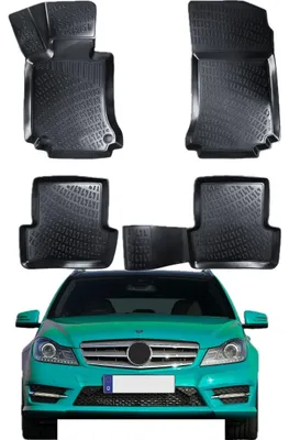 Produktbild von Rizline Kompatibel mit Mercedes-Benz C Klasse W204 2007-2014 Gummimatten 3D Automatten
