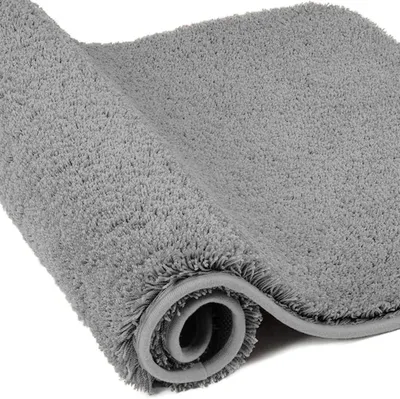 Zdjęcie produktu dla Mata podłogowa z mikrofibry, 60 x 90 cm, szara, z antypoślizgową podkładką