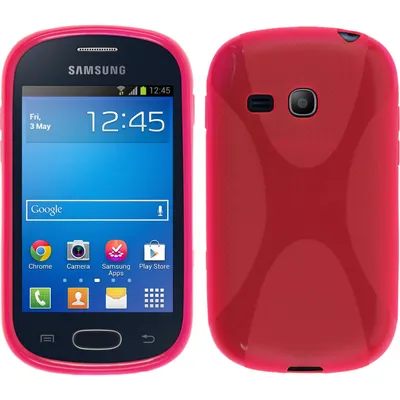 Produktbild von PhoneNatic Case kompatibel mit Samsung Galaxy Fame Lite - pink Silikon Hülle X-Style + 2 Schutzfolien
