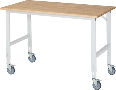 Produktbild von Rau Fahrbarer Arbeitstisch Tom (4 LR), B1500xT800xH910-1230mm, B-Platte-25mm