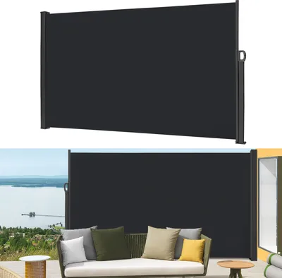Obrázek produktu pro LARS360 200x300cm Antracit Výsuvná boční markýza Ochrana proti slunci Clona proti větru, boční stěna markýzy