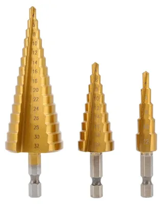 Obrázek produktu pro Sada stupňovitých vrtáků Högert, 4 - 32 mm, 3 ks.
