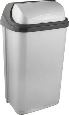 Produktbild von Abfalleimer mit Klappdeckel - 50 L - Silber