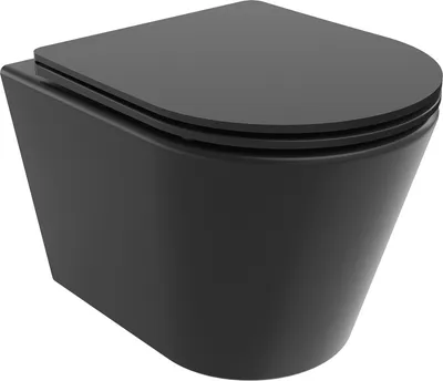 Produktbild von Mexen Rico WC-Schüssel Randlos mit slim Sitz und Absenk-Automatik, duroplast, Schwarz matt - 30721085