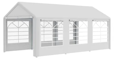 Produktbild von Outsunny Pavillon Partyzelt  3x6m Gartenpavillon mit 4 Seitenwänden Fenster