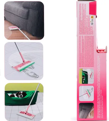 Produktbild von Swiffer Bodenwischer Starterkit inkl. 1 Wischer & 8 Tücher (4 Trocken, 4 Feucht) – 2in1 System mit 360° Drehkopf
