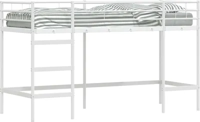Zdjęcie produktu dla Łóżko piętrowe dla dzieci, uniwersalny biały kolor, 75 x 190 cm, stal