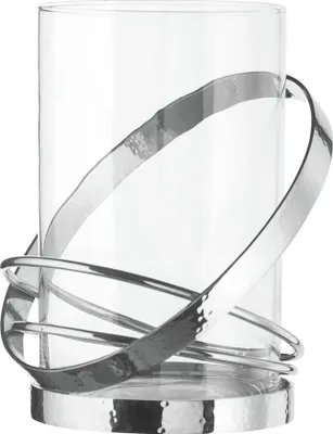 Produktbild von Fink YVETTE, Windlicht, Windlicht mit Glas, Glas, gehämmert, silberfarben, L. 20 cm, B. 20 cm, H. 21 cm, D. 20 cm Höhe: 21.00 cm Breite: 20.00 cm Tiefe: 20.00cm Durchmesser: 20.00 cm 146293