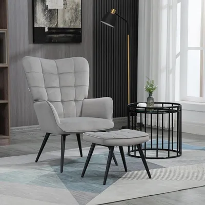 Image de Fauteuil relax, fauteuil à oreilles, fauteuil rembourré, tissu en velours