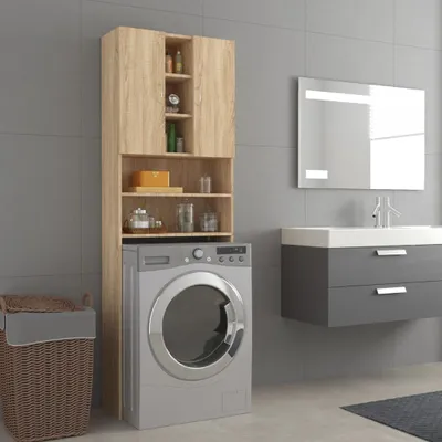 Produktbild von "im Angebot" Waschmaschinenschrank Sonoma-Eiche 64x25,5x190 cm - Badezimmerschränke CC20805