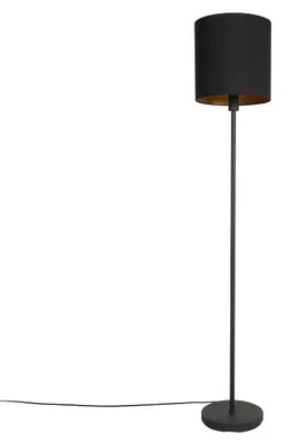 Immagine prodotto di Mexlite - lampada da terra - Noor - nero - lino metallo - Ø 30cm - E27 - 1564ZW