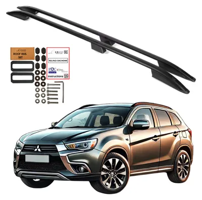 Obrázek produktu pro Střešní nosiče MITSUBISHI ASX SUV 2010- černé hliníkové, odolné, pevné