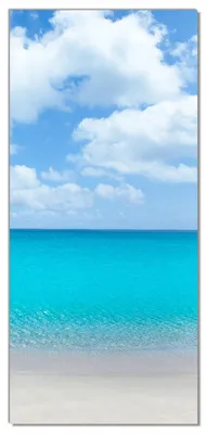 Produktbild von Wallario selbstklebende Türtapete 100 x 220 cm mit Schutzlaminat - Sandstrand und blaues Meer