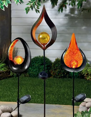 Produktbild von LED Solar Gartenstecker Flammeneffekt Gartenfigur Stecker Garten Deko Gartendeko