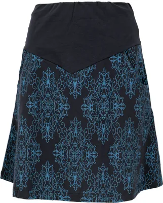 Produktbild von Minirock aus Baumwolle, Boho Tellerrock Organic - Blau, Damen, Baumwolle(Bio),Elasthan, Größe: S