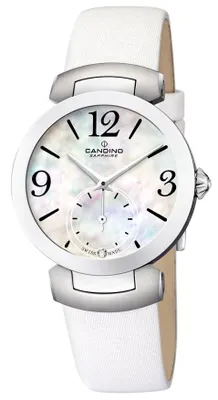 Produktbild von Candino Damenuhr C4498/1 Uhr weiß silber Lederarmband