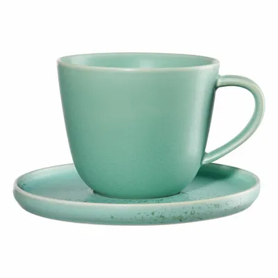 Image de ASA Selection coppa Tasse à café avec soucoupe, Tasse à café, Mug à café, Soucoupe, Porcelaine, 250 ml, Minto / Vert, 19020191