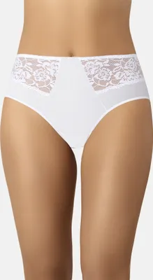 Produktbild von Teyli Hohe Taille Baumwollslip mit floraler Spitze Carmen Female 134 weiß L