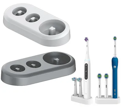 Produktbild von 2er Set Zahnbürstenhalter für elektrische Zahnbürsten, Kunststoff, 10,7 cm