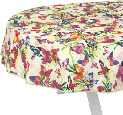 Produktbild von Tischdecke Lucia-Palmen Bunt Oval 280x140cm Band