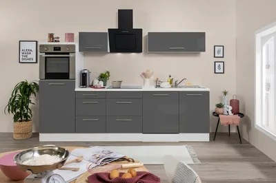 Produktbild von Küche Küchenzeile Küchenblock Weiß Grau Amanda 280 cm Respekta Premium