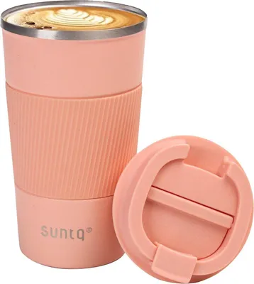 Obrázok produktu pre SUNTQ Termo hrnček na kávu z nehrdzavejúcej ocele 510 ml koralovo ružový