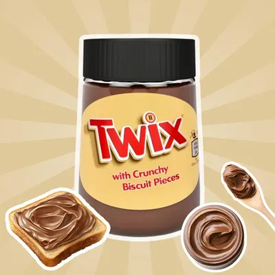 Produktbild von Twix Brotaufstrich Schoko-Karamell-Geschmack – Cremiger Schokoladen-Karamell-Aufstrich mit Keksstückchen, 350 g