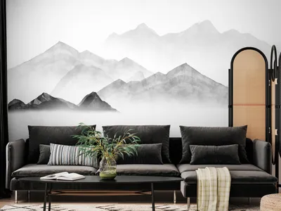 Produktbild von Vlies Fototapete Gebirge 400x280 cm Tapeten Wandtapete XXL Landschaft Panorama Nebel Natur Berge c-A-10066-a-b