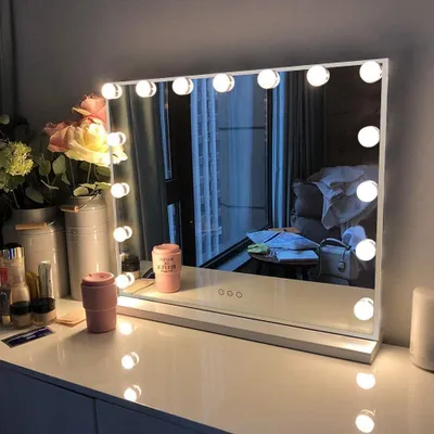 Obrázek produktu pro Zrcadlo s osvětlením a 15 LED diodami, rozměry 58 x 46 cm