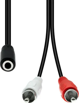 Immagine prodotto di Cavo mini jack 3 pin - 2 x rca f-m nero 20 cm