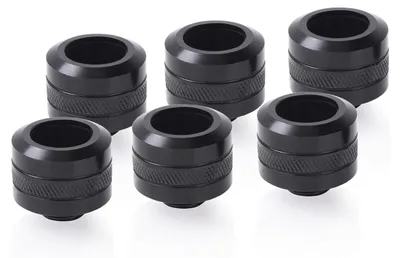 Produktbild von Eiszapfen PRO 16mm HardTube Fitting G1/4 - Deep Black Sixpack (schwarz, 6 Stück)
