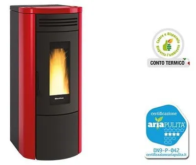 Immagine prodotto di Stufa a pellet 17 kW rivestimento in acciaio Costanza Idro Bordeaux