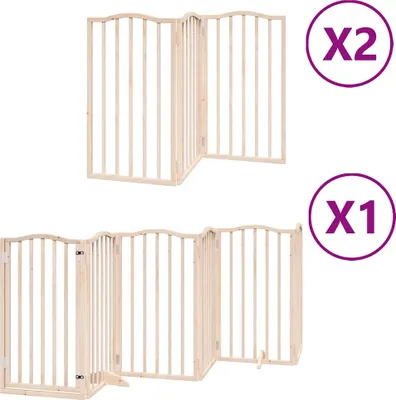 Image de vidaXL 12 pcs. porte pour chien Pliable 600 cm bois de peuplier