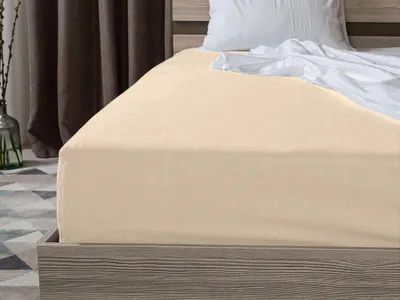 Produktbild von Jersey-Spannbettlaken hellbeige 90x200