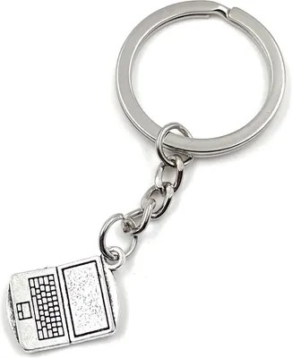 Produktbild von Onwomania Kleiner Laptop IT EDV PC Schlüsselanhänger Metall Glücksbringer in Alu Geschenkbox, ideal zum Verschenken