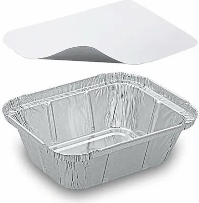 Produktbild von 40x Alu-Servierschale Aluschale eckig  250ml inklusiv Deckel